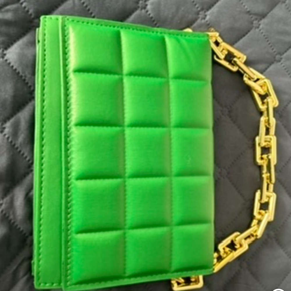 Green Purse with Gold Handle